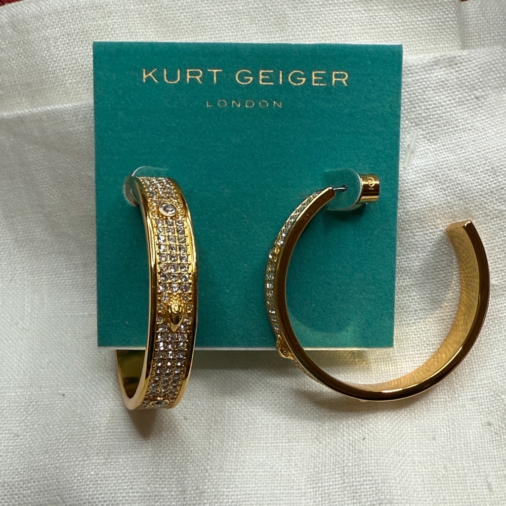 Kurt Geiger Gold Crystal Earrings 40$